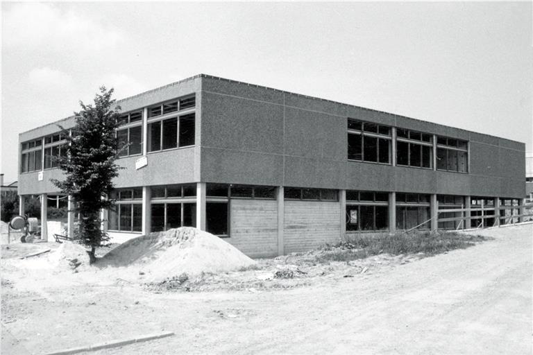 Die weiterführende Schule in Großaspach – hier in der Bauphase – verband die vier Gemeinden schon vor dem Zusammenschluss und war daher ein entscheidender Faktor in den Verhandlungen. Foto: BKZ-Archiv