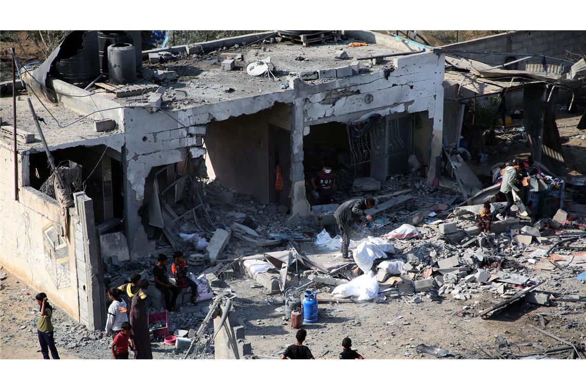Ein zerstörtes Haus in Rafah.