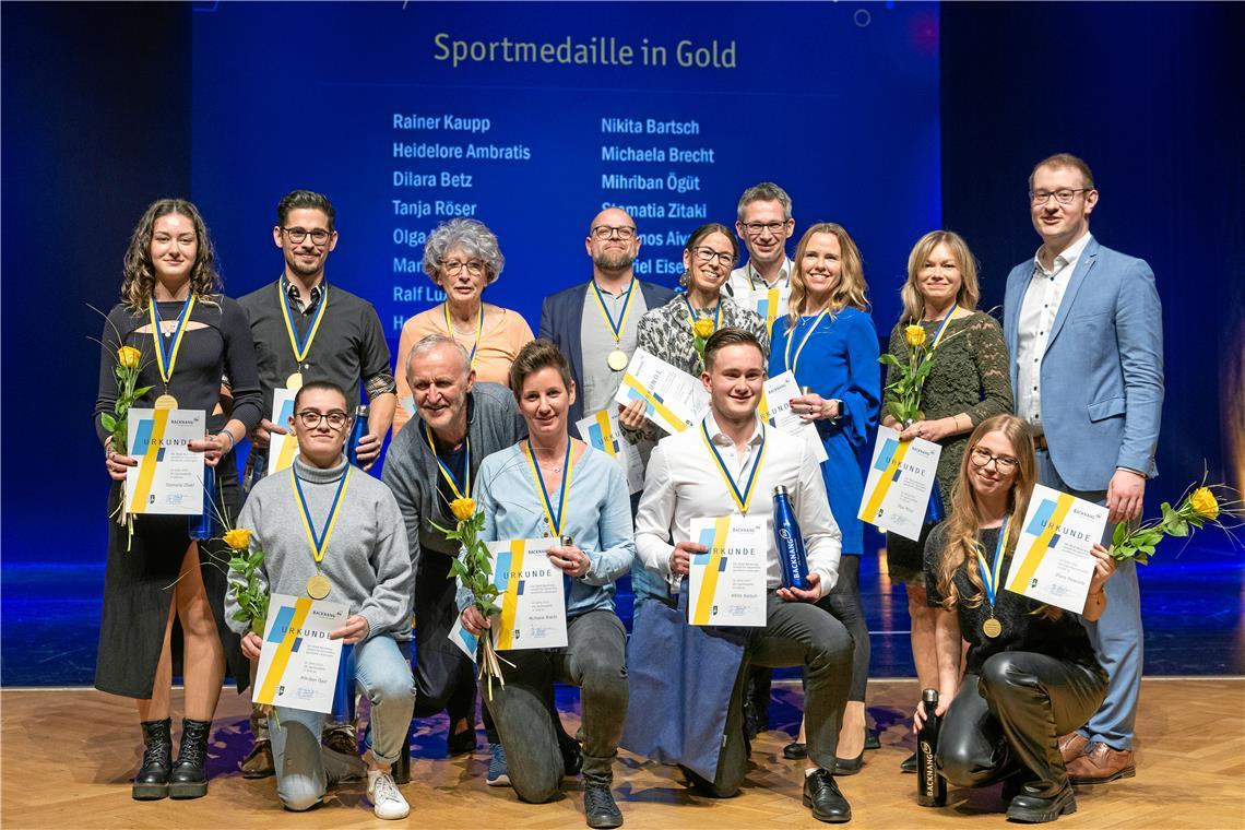 Sportmedaille in Gold // 31. Backnanger Sportparty am 1.3.2024 im Backnanger Bür...